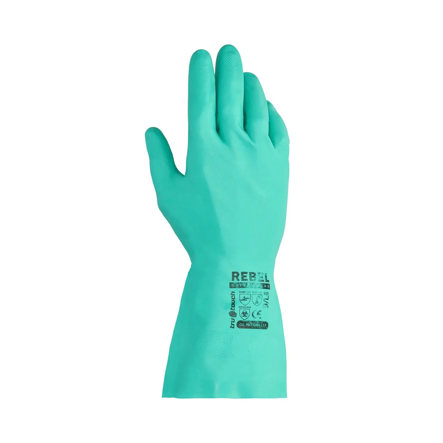REBEL Tru Touch Green Nitrile Chemical Gloves