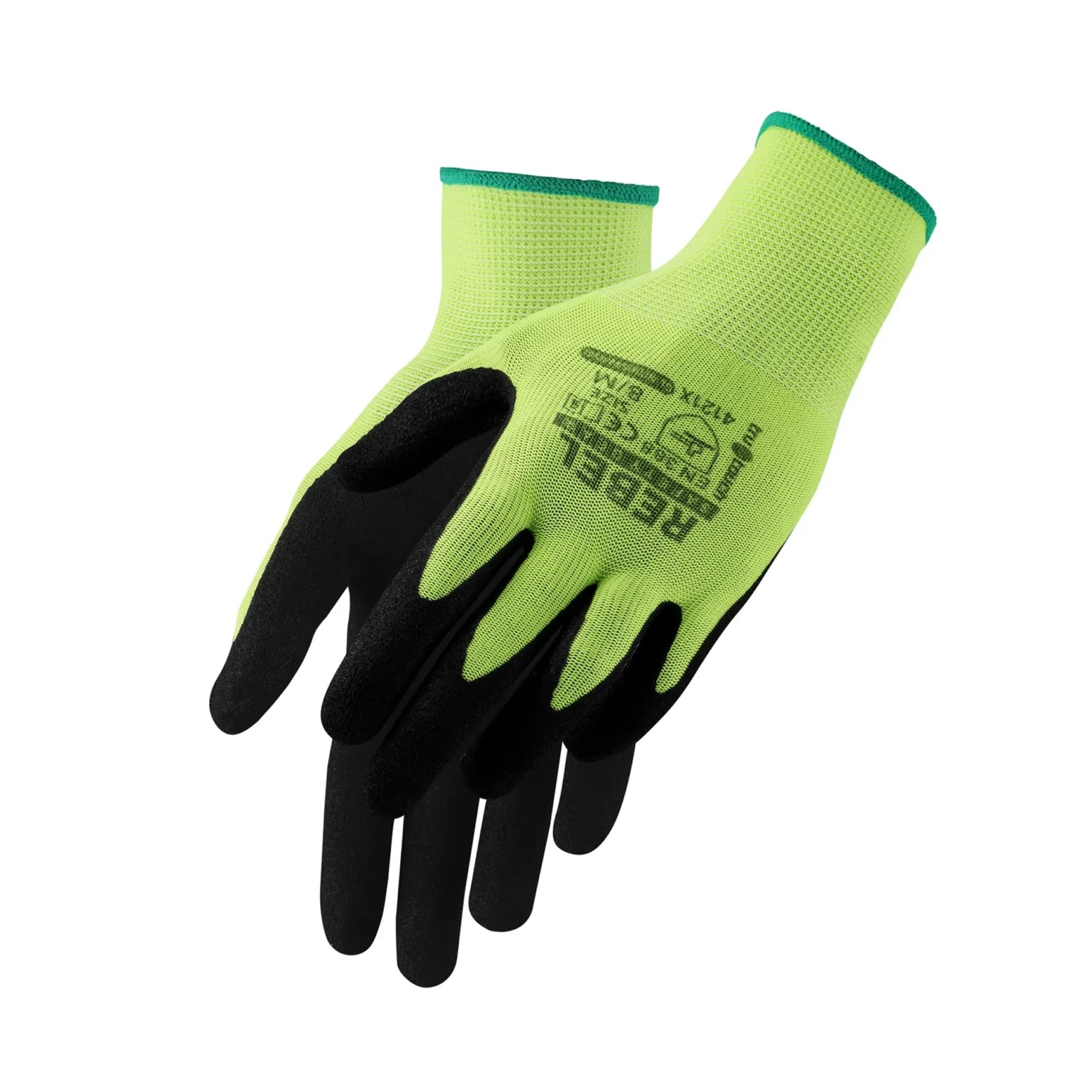 REBEL Tru Touch Hi-Viz Sandy Nitrile Single Dipped Gloves
