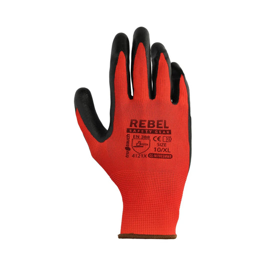 REBEL Tru Touch Red Smooth Nitrile Coated General Handling Gloves