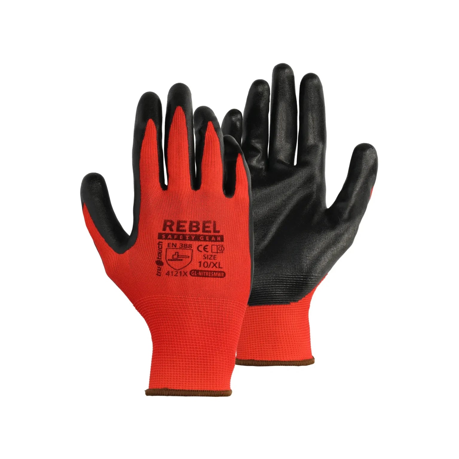 REBEL Tru Touch Red Smooth Nitrile Coated General Handling Gloves