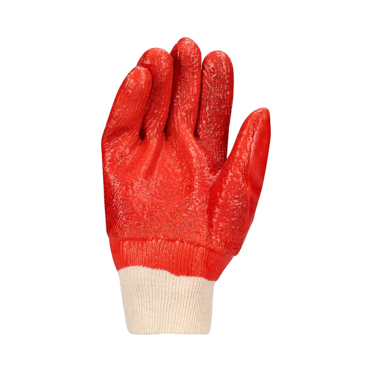 REBEL Tru Touch Red PVC Heavy Duty Gloves Rough Palm