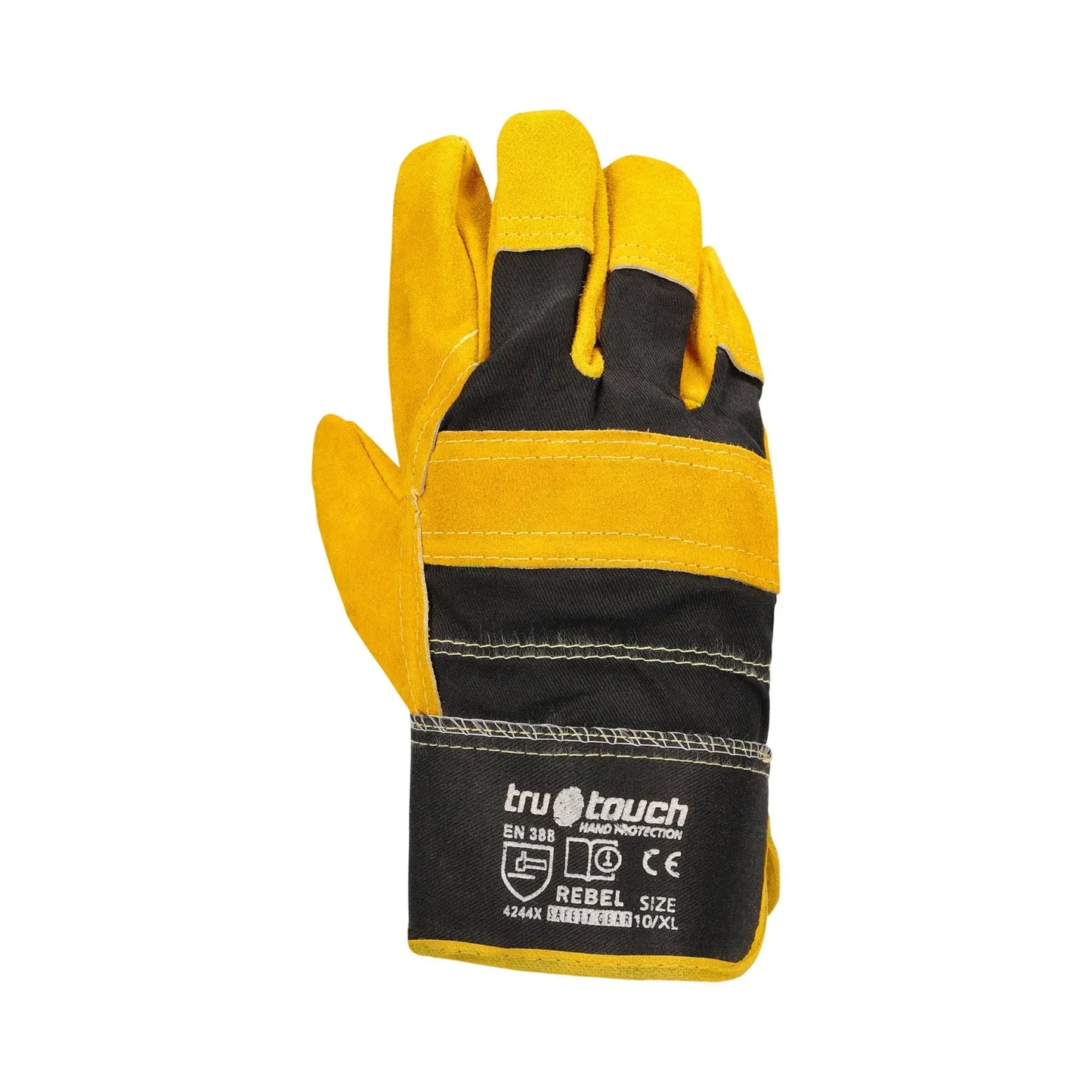 REBEL Tru Touch Chrome Leather Yellow Candy Superior Wrist Gloves
