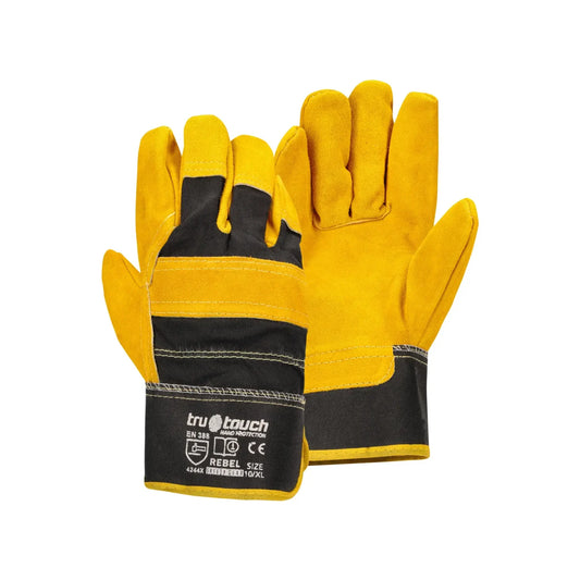 REBEL Tru Touch Chrome Leather Yellow Candy Superior Wrist Gloves