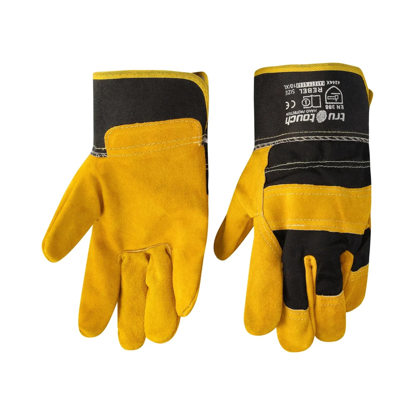REBEL Tru Touch Chrome Leather Yellow Candy Superior Wrist Gloves