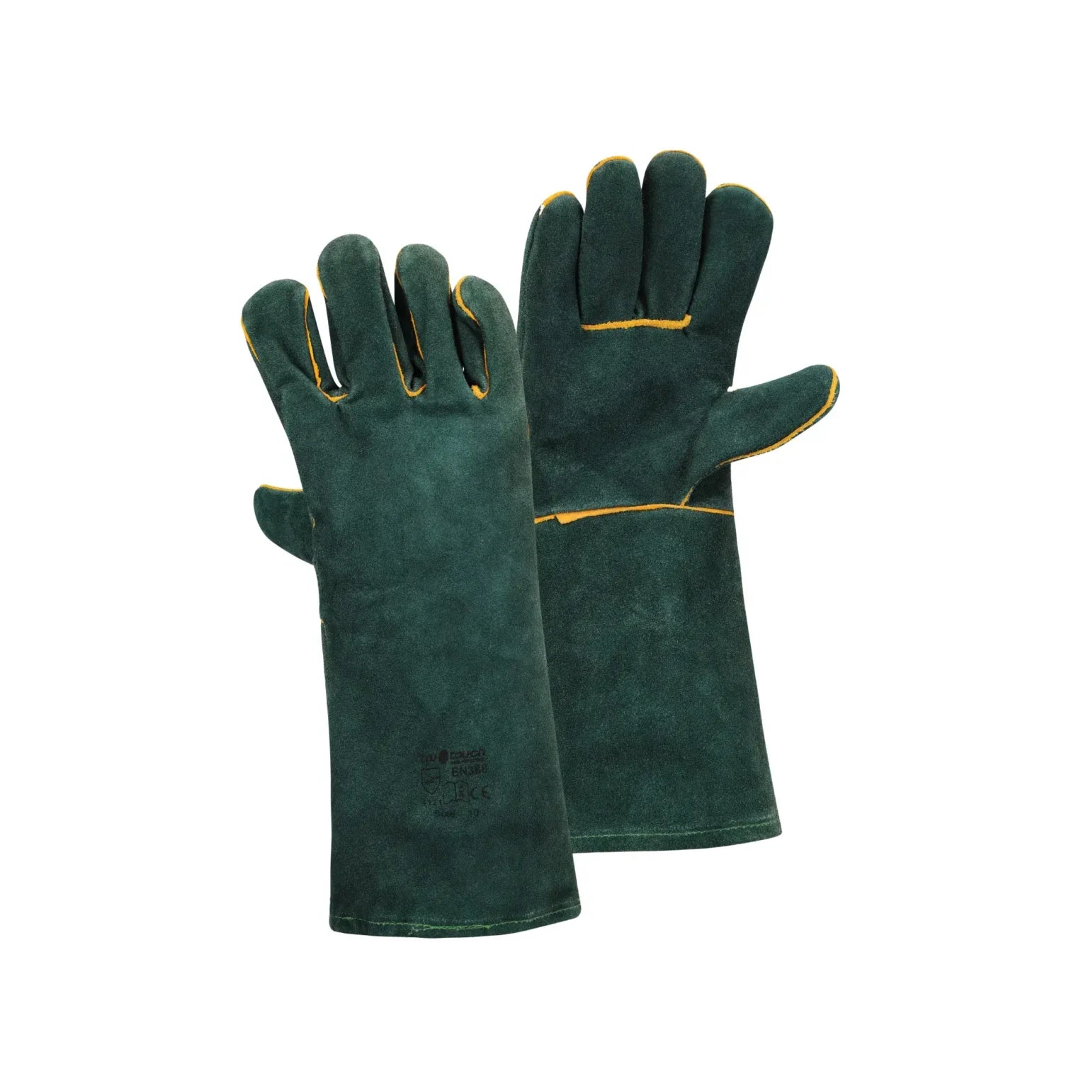 REBEL Tru Touch Green Lined Welders Elbow Gloves 40cm