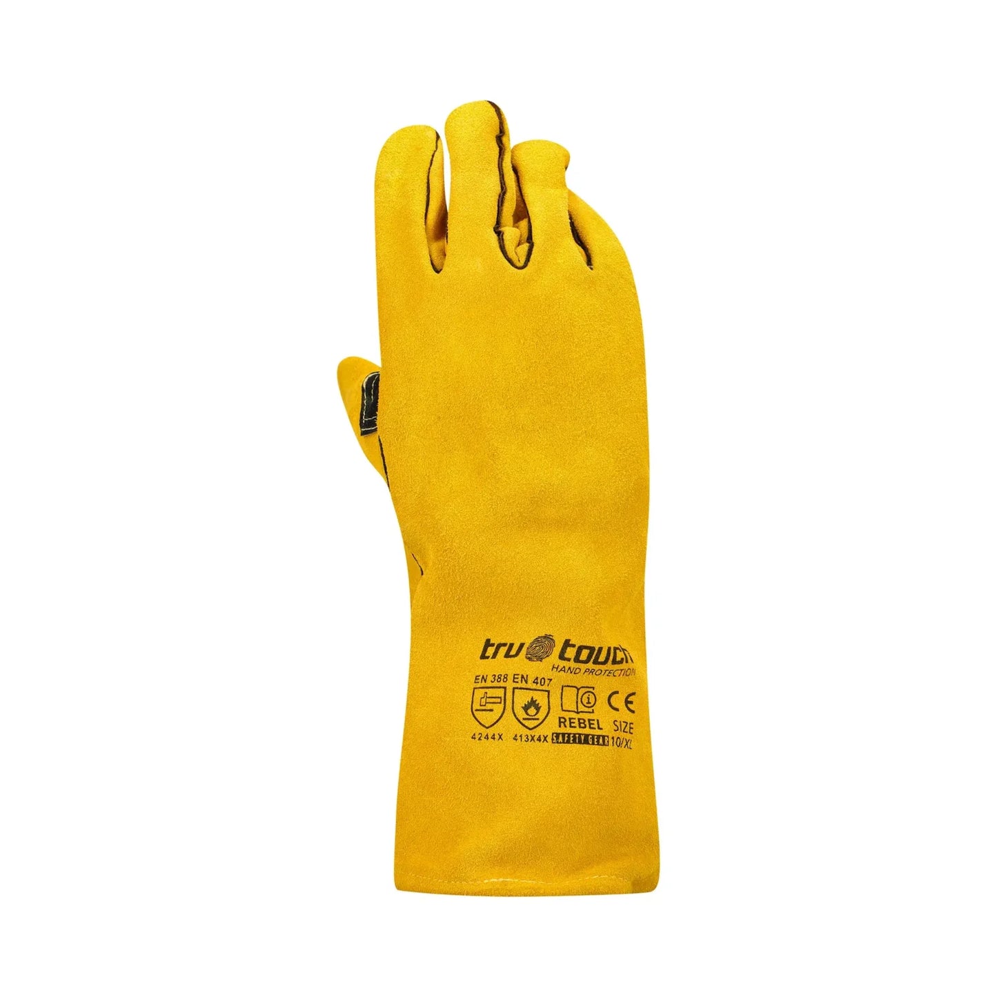 REBEL Tru Touch Yellow Lined Welders Superior Elbow Length Gloves