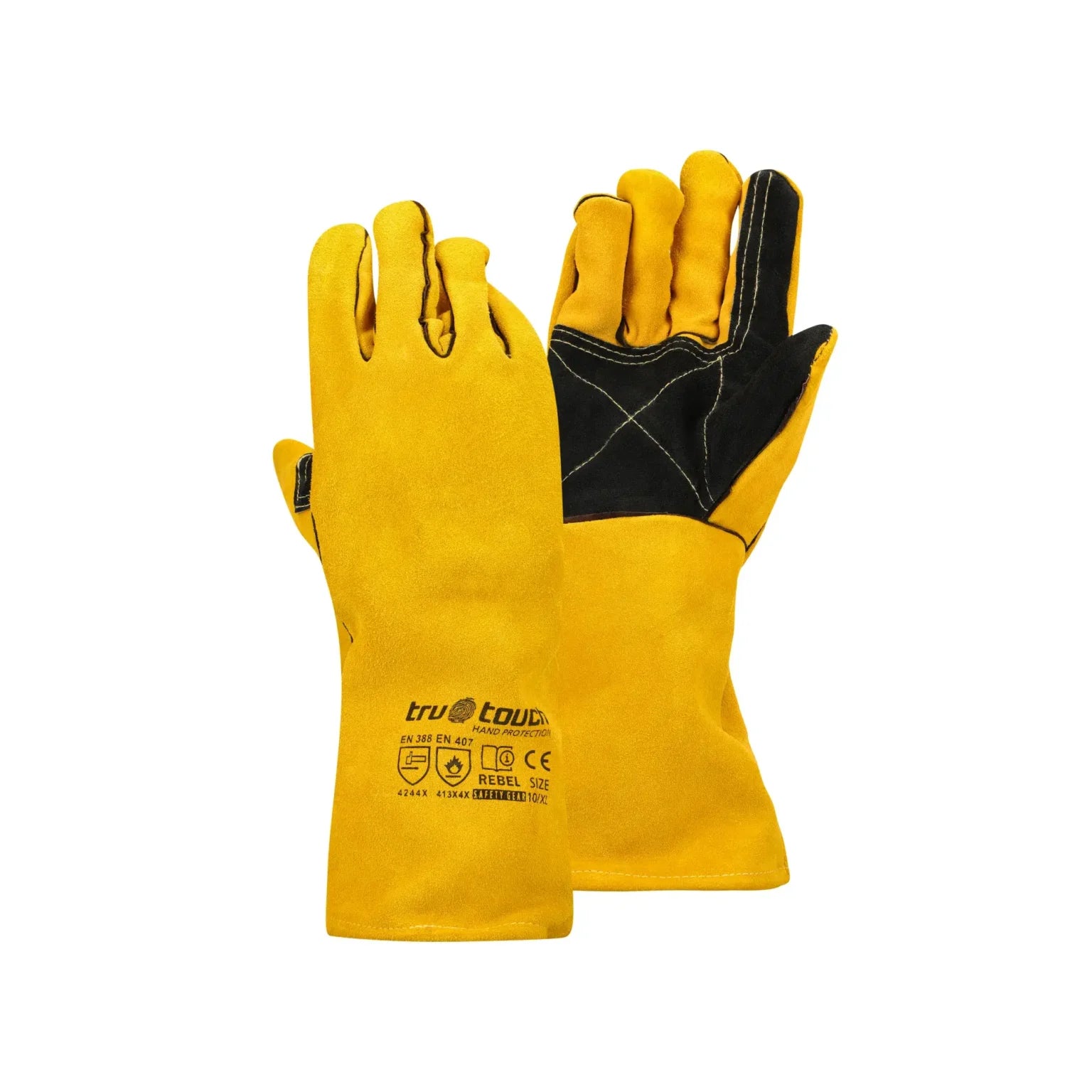 REBEL Tru Touch Yellow Lined Welders Superior Elbow Length Gloves