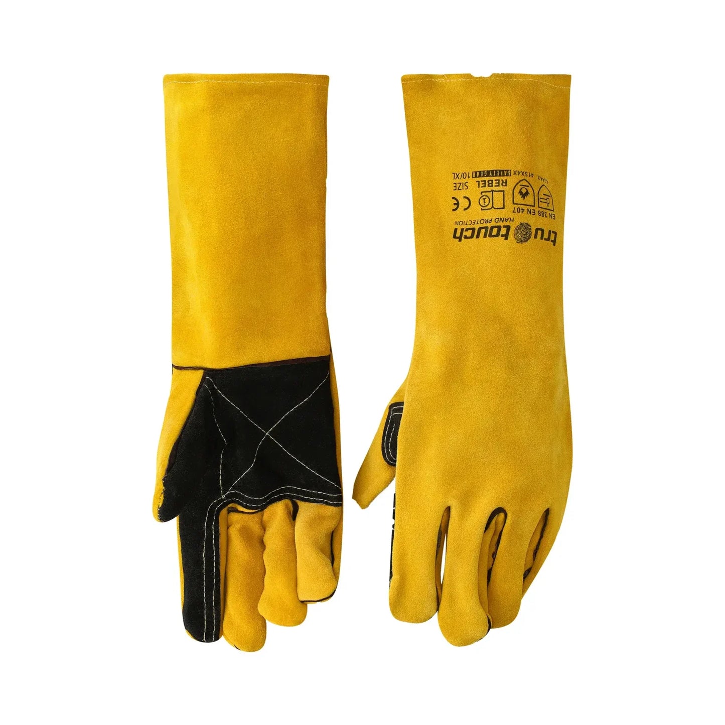REBEL Tru Touch Yellow Lined Welders Superior Elbow Length Gloves