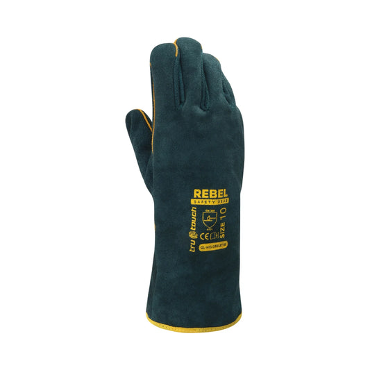 REBEL Tru Touch Green Lined Welders Elbow Gloves 35cm