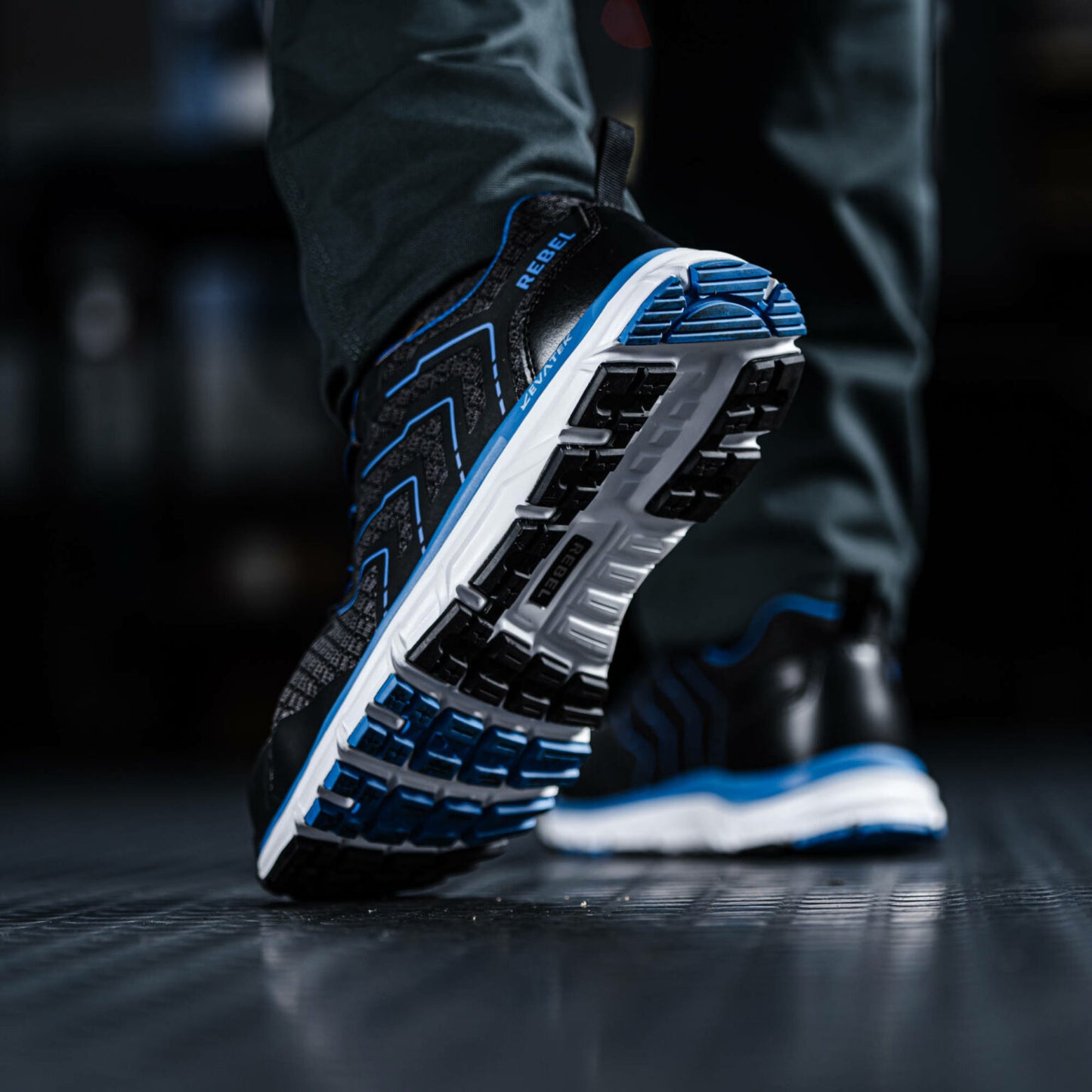 REBEL Unisex Light Industrial 2.0 Shoe Black Blue
