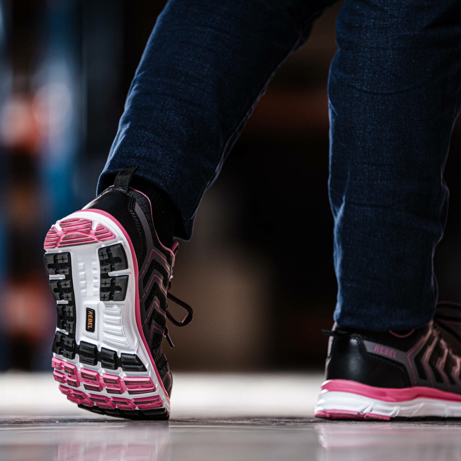 REBEL Ladies Light Industrial 2.0 Shoe Black Pink