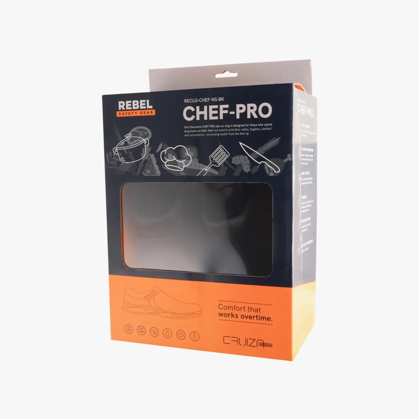 REBEL Cruiza Chef-Pro Slip-on Clog No Strap Black